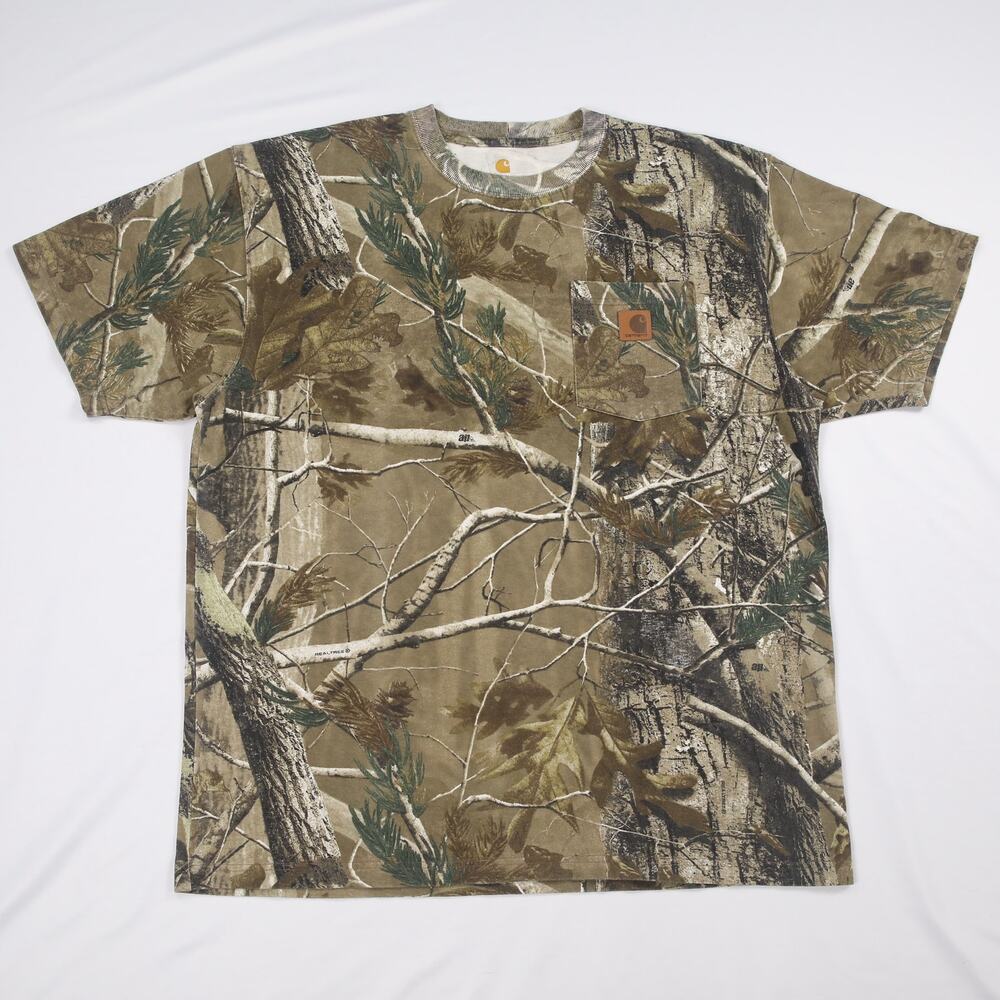 Vintage Carhartt K287 CAP Realtree Camo Cotton Short Sleeve Pocket Shirt Large